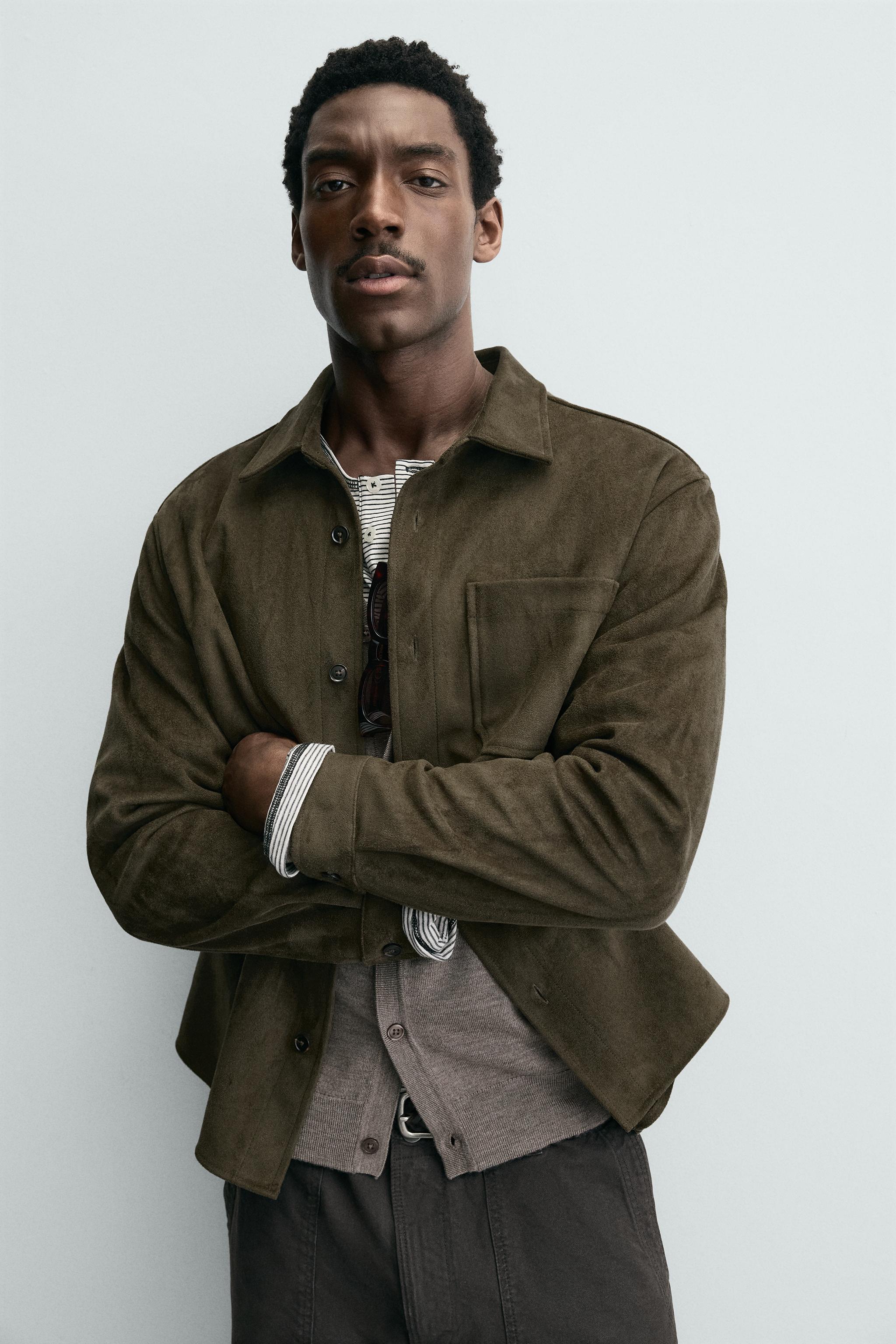 FAUX SUEDE OVERSHIRT